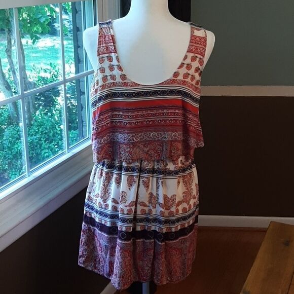 Boho Mini Dress by Miami size Small One Shoulder - Picture 2 of 3
